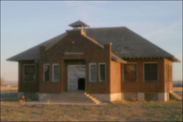 Old School in Colorado Prairies - pinhole image