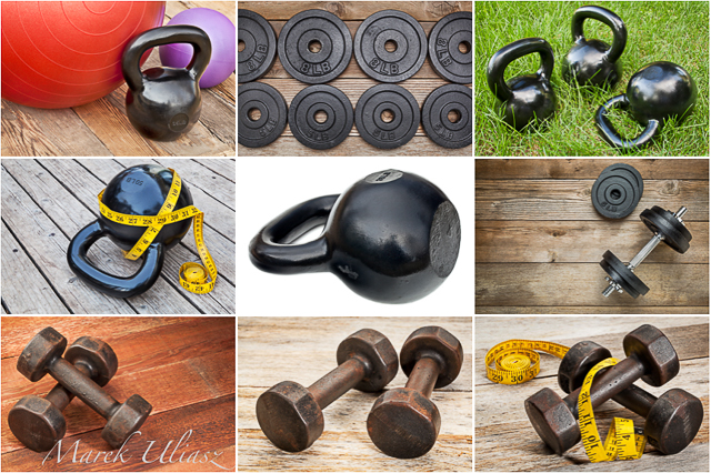 Exercise weights - kettlebells and dumbbells
